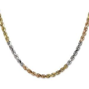 14K Gold 3C 2.5 mm Solid Rope  Chain 22"